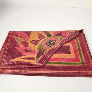 Vintage 70s colorful leather clutch